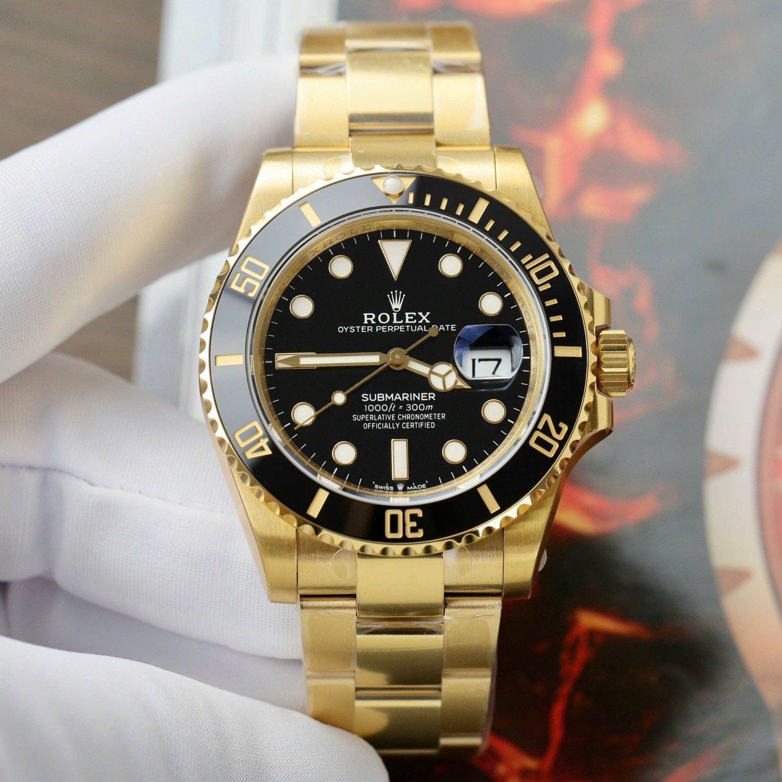 img_1595 rolex submariner date 41 mm gold schwarz